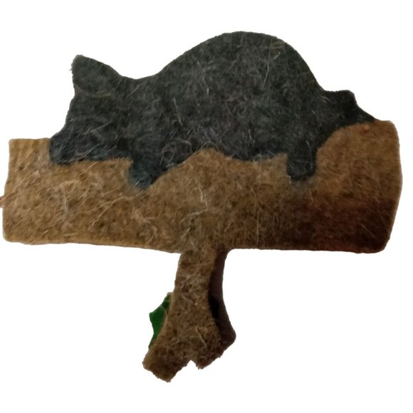 Steamboat Colorado Black Bear Christmas Ornament Hand Made Recycled Wool - Picture 2 of 5